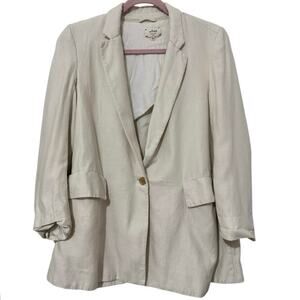 Aritzia Wilfred Linen Blazer Cream White Size 6 Summer Vacation